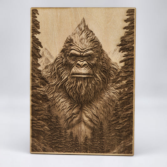 Sasquatch wood carving